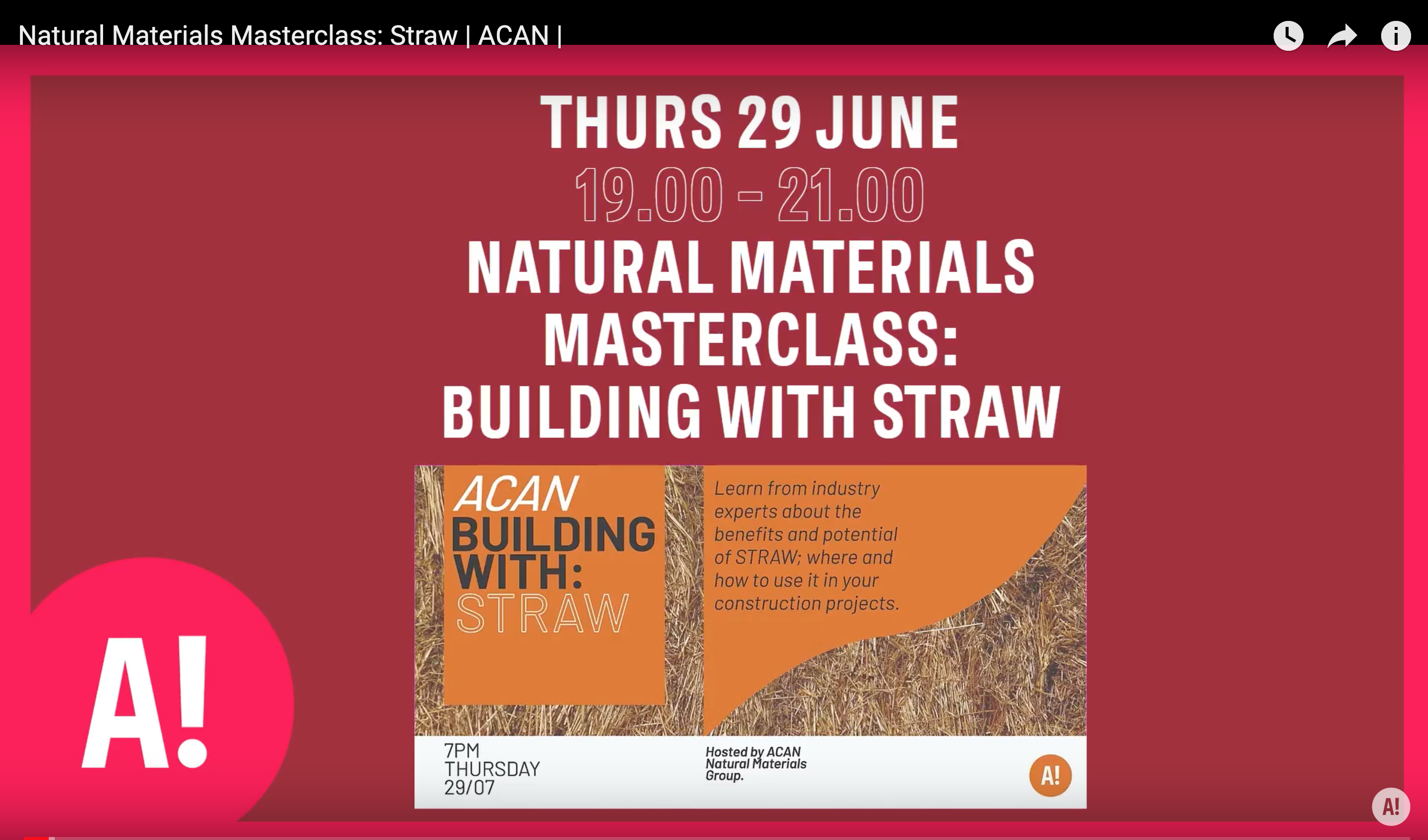 architect climate action network – video of masterclass: straw